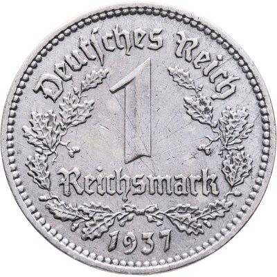 купить Германия, Третий Рейх 1 рейхсмарка 1937, знак монетного двора: "A" - Берлин