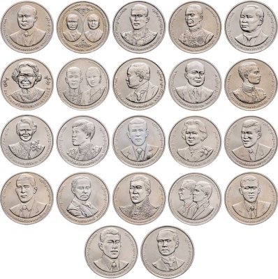 купить Таиланд, подборка из 22-х памятных монет 20 батов (baht) 2012-2024 гг.