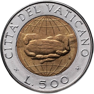 купить Ватикан 500 лир (lire) 1992