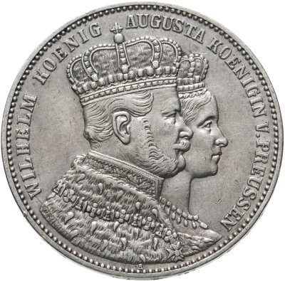 купить Пруссия 1 талер 1861 "Коронация Вильгельма I и Августы"
