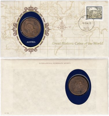 купить Серия «Великие исторические монеты мира» - Австрия 15 крейцеров (kreuzer) 1807 "B" знак монетного двора "B" (монета и 1 марка в конверте)