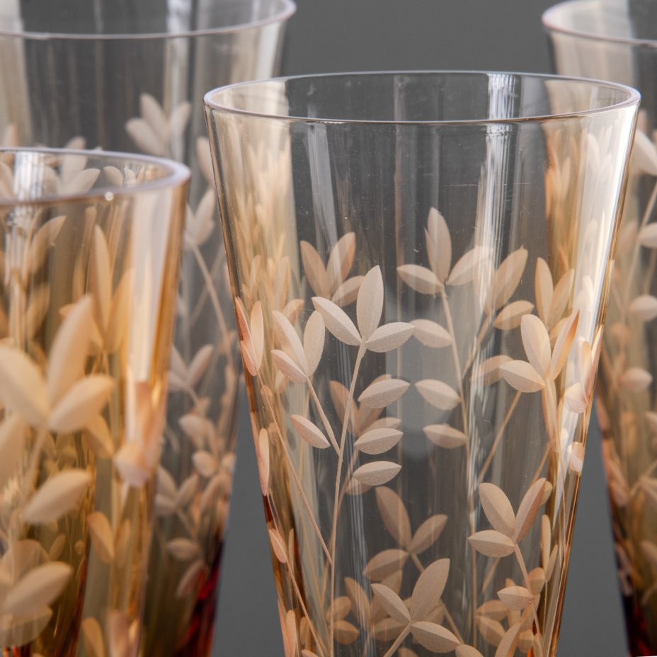 Набор из 6 бокалов для шампанского \"Весна\" (форма \"флейта\"), стекло ...