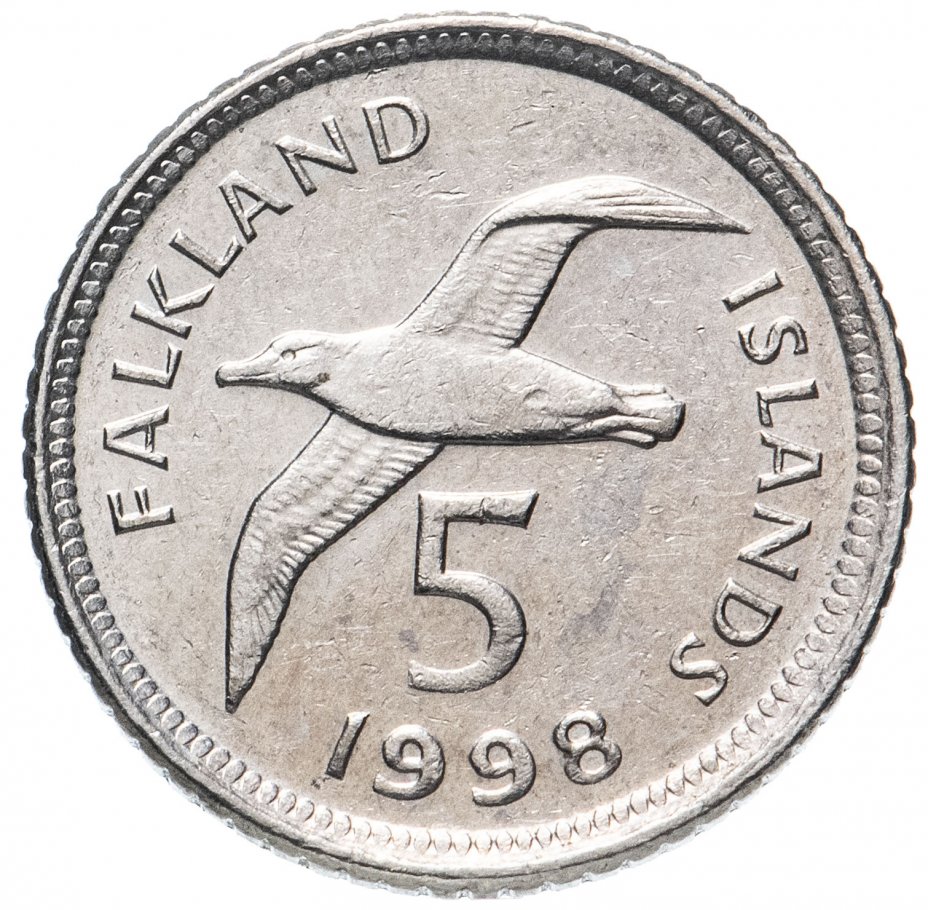купить Фолклендские острова 5 пенсов (pence) 1998, молодая королева