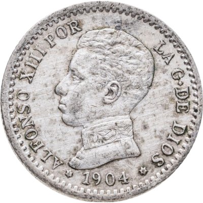 купить Испания 50 сентимо (centimos) 1904, 10 внутри звезд