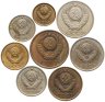 Купить Набор из 8 монет 1, 2, 3, 5, 10, 15, 20, 50 копеек 1981