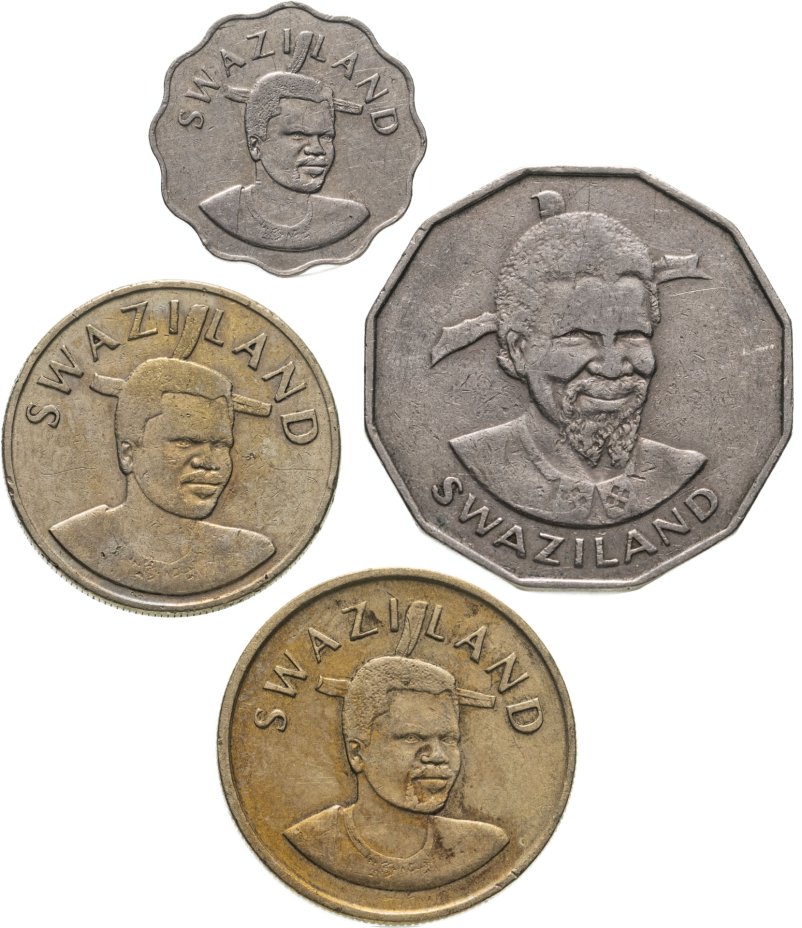 купить Свазиленд набор из 4 монет 1981-1998 года 5, 50 центов и 1, 2 эмалангени
