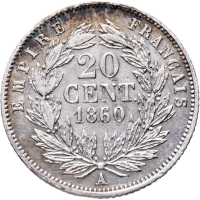 купить Франция 20 сантимов (centimes) 1860 А