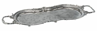 Купить Поднос для красивой подачи десертов с фигурными ручками, металл, Западная Европа, 1930-1950 гг.