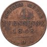 Купить Германия, Пруссия 4 пфеннига  1848