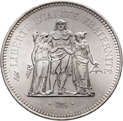 купить Франция 50 франков (francs) 1977 "Геркулес и Девы''