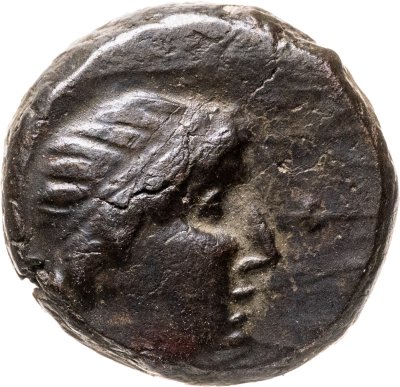 купить Боспор Киммерийский, Перисад IV., Обол чекан Пантикапей 150 -140 год до н.э. (Голова Аполлона в венке вправо/Лук в горите)