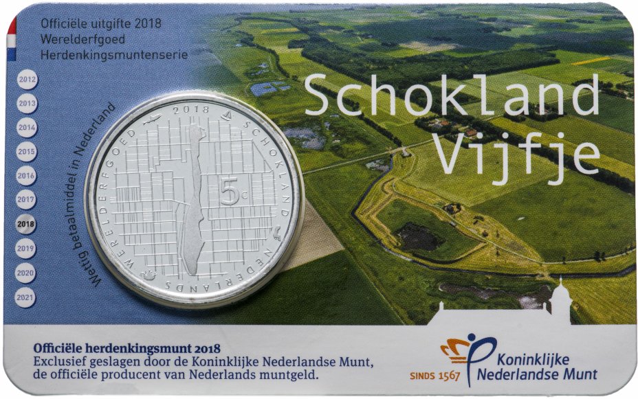 купить Нидерланды 5 евро 2018 "остров Схокланд" в блистере