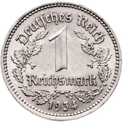 купить Германия, Третий рейх 1 рейхсмарка 1934 А