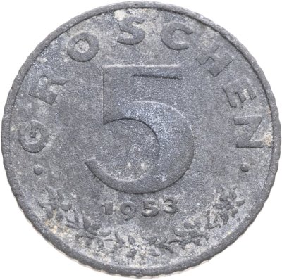 купить Австрия 5 грошей (groschen) 1953