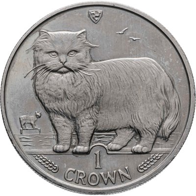 купить Остров Мэн 1 крона (crown) 1989 "Кошки - Персидская кошка"