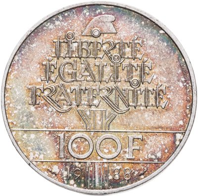 купить Франция 100 франков (francs) 1988 "Свобода, Равенство, Братство"