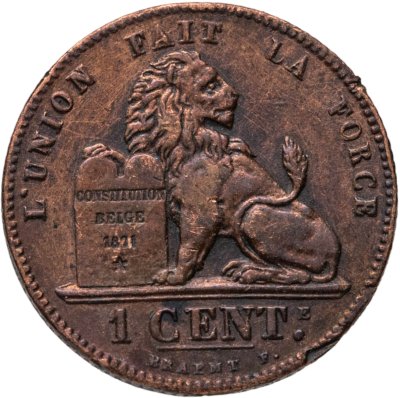 купить Бельгия 1 сантим (centime) 1901 Надпись на французском - 'DES BELGES'