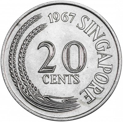 купить Сингапур 20 центов 1967