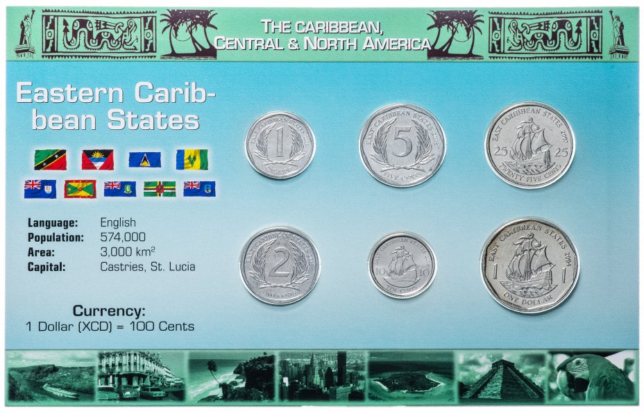 купить Восточные Карибы набор монет 2004-2009 (6 монет в буклете)