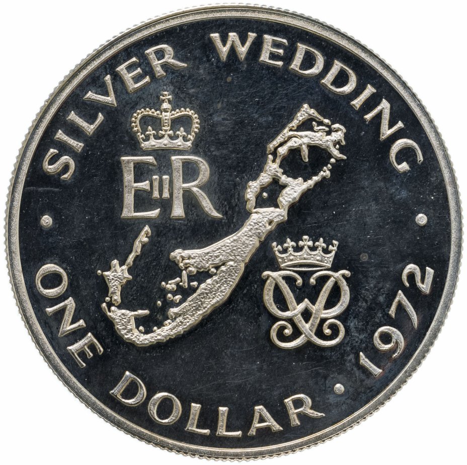 купить Бермуды 1 доллар (dollar) 1972   Королевская серебряная свадьба