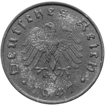 купить Германия 10 рейхспфеннигов 1947, послевоенная оккупация, знак монетного двора: "A"