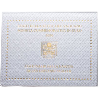 купить Ватикан 2 евро (euro) 2020 100 лет со дня рождения Папы Иоанна Павла II в памятном буклете