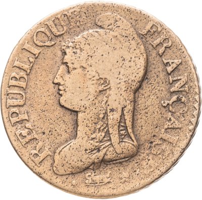 купить Франция 5 сантимов 1799-1800, 8 год республиканского календаря, знак монетного двора "I" - Лимож