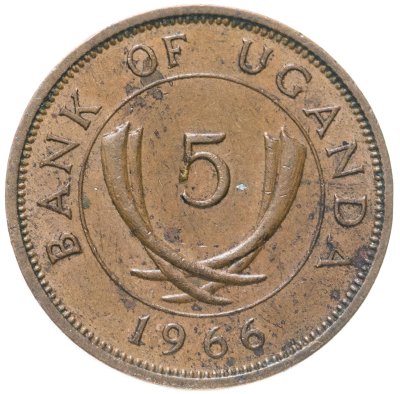 купить Уганда 5 центов 1966