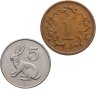 Купить Зимбабве набор из 2 монет 1 и 5 центов (cents) 1983-1988