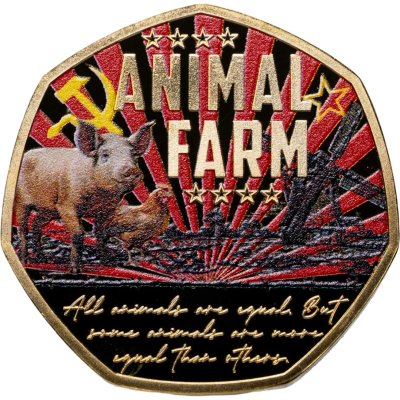 купить Соломоновы Острова 50 центов 2025 «75-летие смерти Джорджа Оруэлла. Скотный двор/позолоченная/»