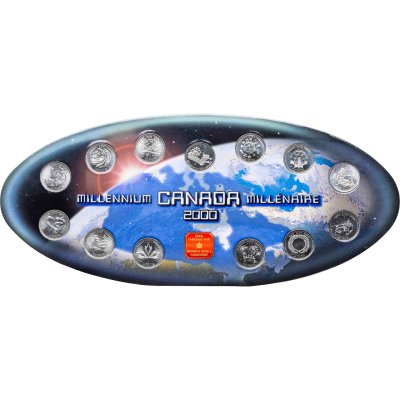 купить Канада набор 25 центов 2000 "Новое тысячелетие (миллениум). Человеческие ценности" из 12 монет и 1 жетона
