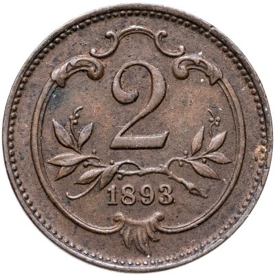 купить Австрия 2 геллера (heller) 1893