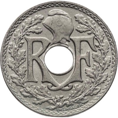купить Франция 5 сантимов (centimes) 1938 Рог изобилия Точки вокруг даты знак монетного двора: "Рог изобилия": - Париж
