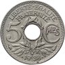 Купить Франция 5 сантимов (centimes) 1938 Рог изобилия Точки вокруг даты знак монетного двора: "Рог изобилия": - Париж