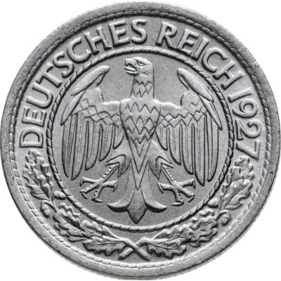 купить Германия 50 рейхспфеннигов (reichspfennig) 1927 знак монетного двора "A" — Берлин