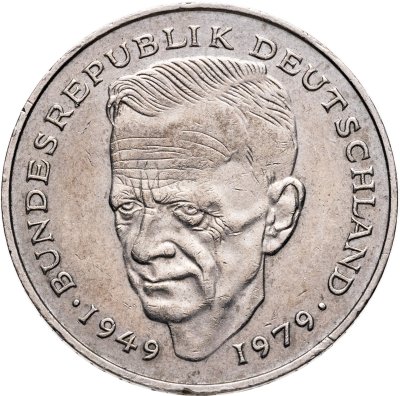 купить Германия 2 марки 1989 "Курт Шумахер, 30 лет Федеративной Республике"