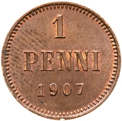 купить 1 пенни (penni) 1907, монета для Финляндии