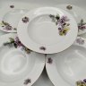 Купить Набор суповых тарелок на 5 персон с изображением цветов, фарфор, деколь, золочение, Thun (Тун), Чехословакия, 1970-1990 гг.