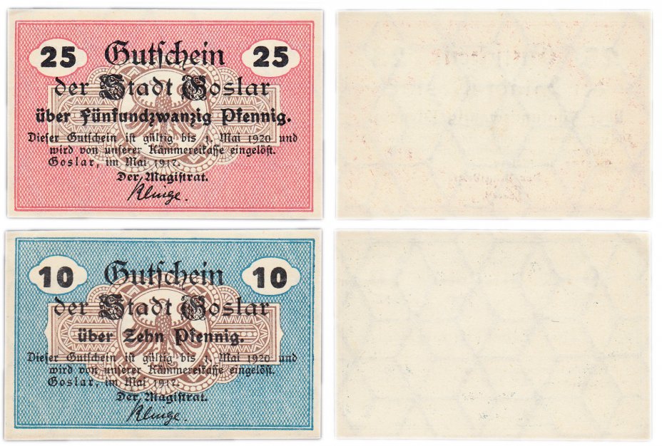 купить Германия (Ганновер: Гослар) набор из 2-х нотгельдов 1917