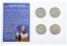 Купить Либерия набор из 4х монет 1 доллар 2005 "Папа римский Бенедикт XVI" в запайке