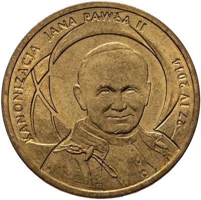 купить Польша 2 злотых (zlote) 2014 "Канонизация Иоанна Павла II - 27 апреля 2014"
