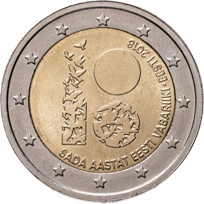 купить Эстония 2 евро (euro) 2018 "100 лет Эстонской Республике"