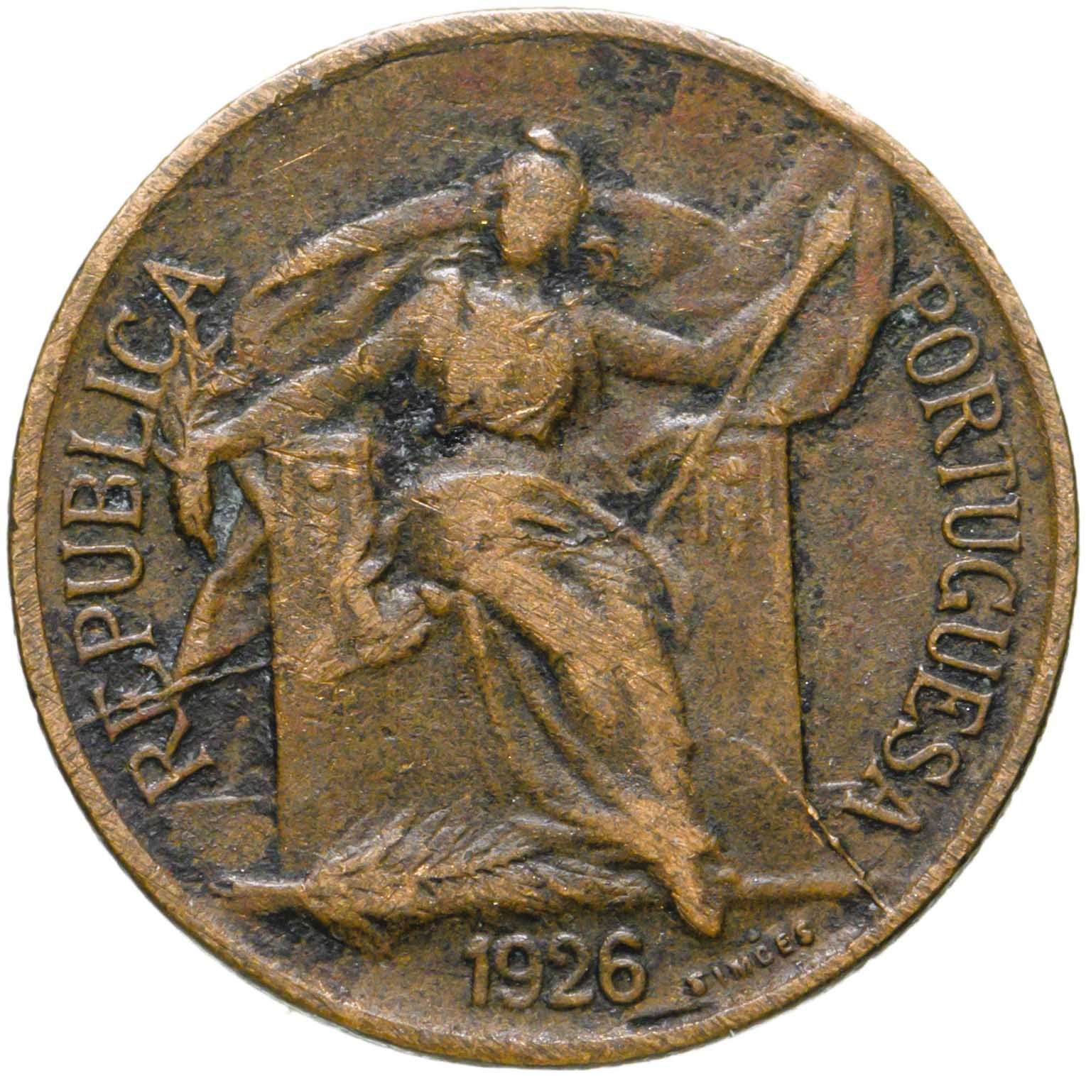 Монета Португалия 50 сентаво (centavos) 1926 стоимостью 1100 руб.