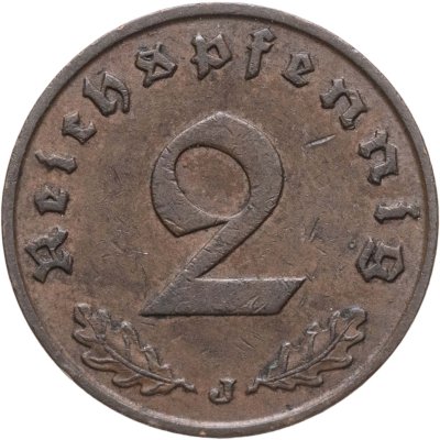купить Германия (Третий рейх) 2 рейхспфеннига (reichspfennig) 1938 J
