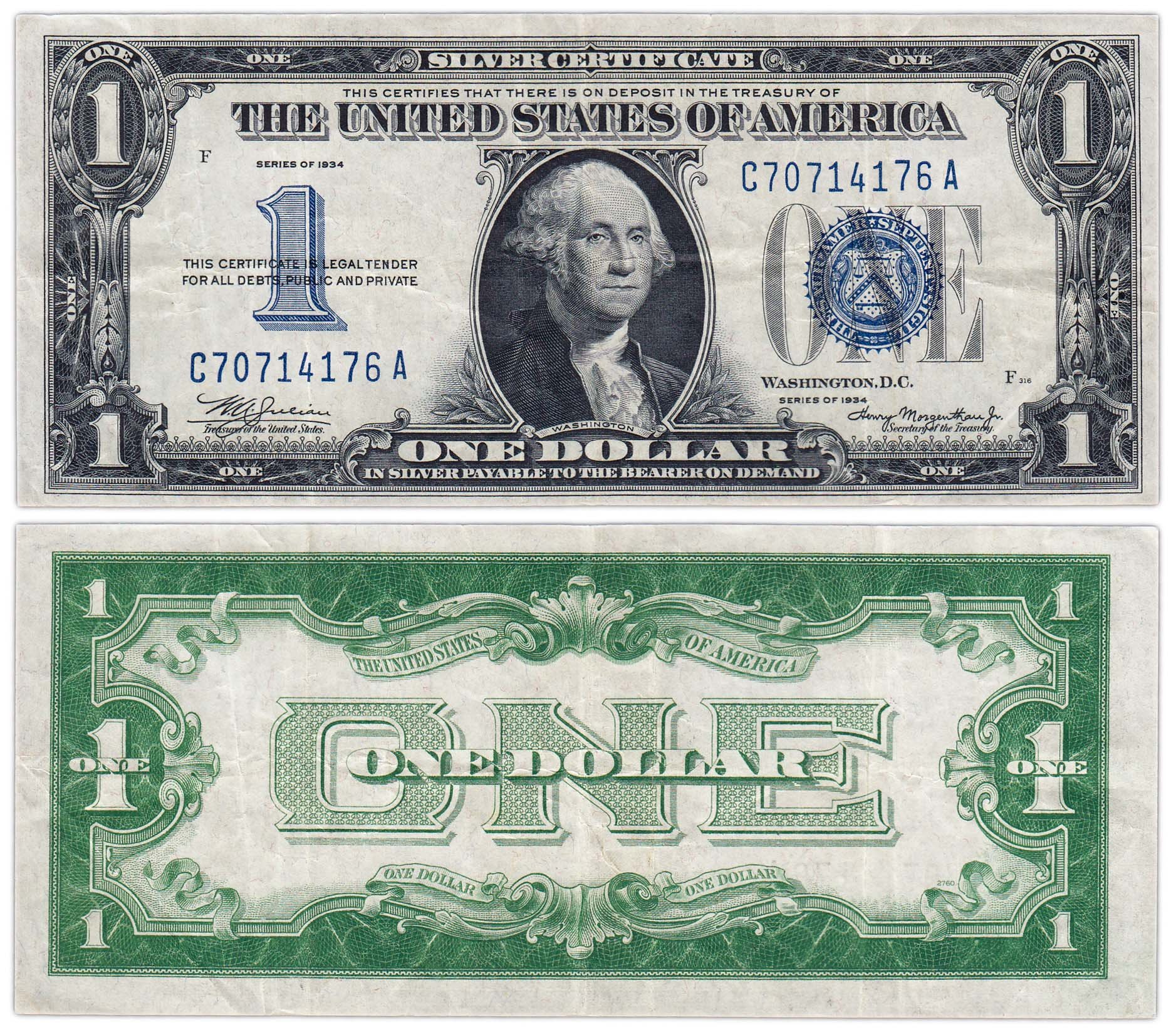 Банкнота. США. 5 Долларов 1934 год. А. Тип 414аа.