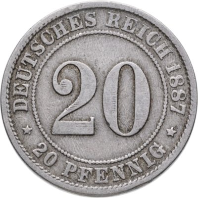 купить Германия 20 пфеннигов (pfennig) 1887 D знак монетного двора: "D" - Мюнхен