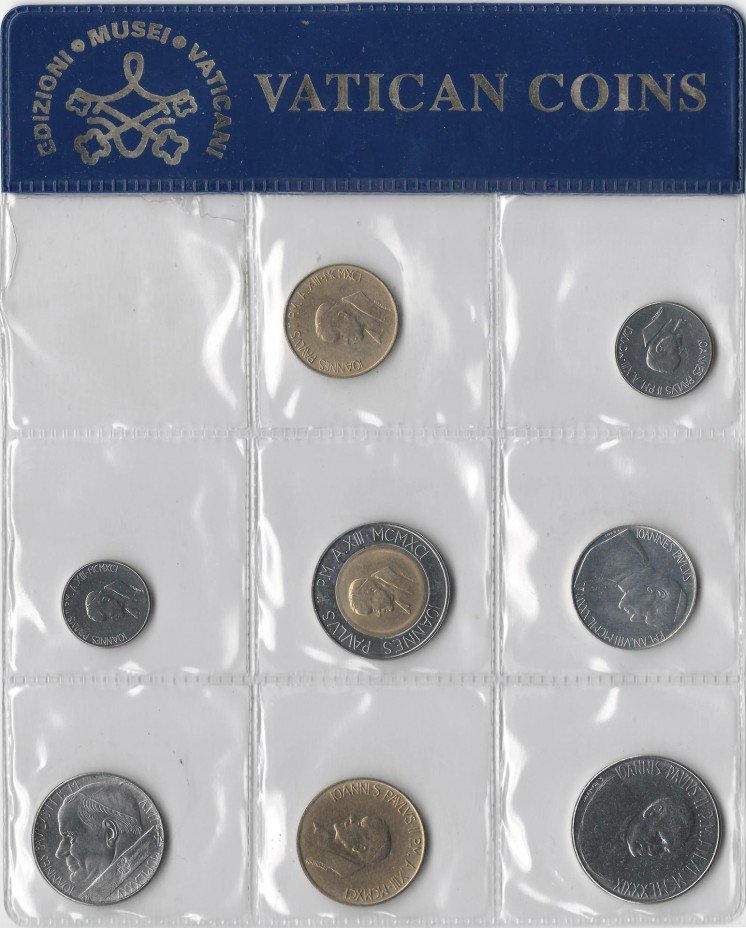 купить Набор монте Ватикана от 10 до 500 лир (8 штук)