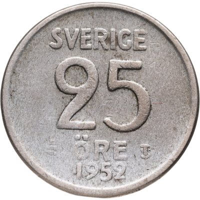 купить Швеция 25 эре (ore) 1952