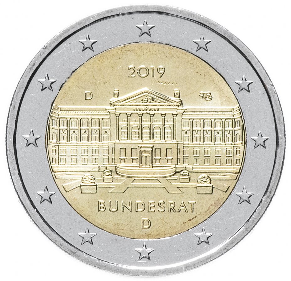 купить Германия 2 евро 2019 Бундесрат двор D