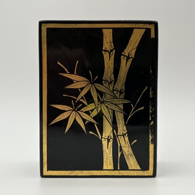 купить Шкатулка миниатюрная, украшенная изображением бамбука, папье-маше, золочение, Азия, 1980-1990 гг.